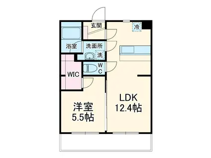 マンションエクシードⅢ(1LDK/1階)の間取り写真