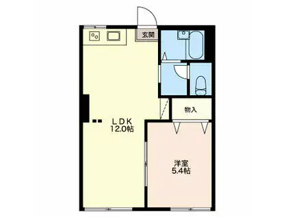 フローラ片浜(1LDK/1階)の間取り写真