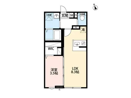 ROBOT HOME 矢部Ⅱ(1LDK/3階)の間取り写真