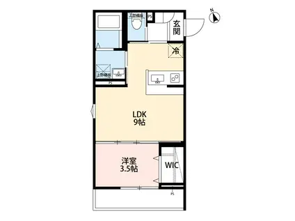 ROBOT HOME 矢部Ⅱ(1LDK/3階)の間取り写真