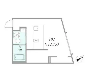 TRIAS513(ワンルーム/1階)の間取り写真