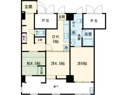 セラン中町(3DK/1階)の間取り写真