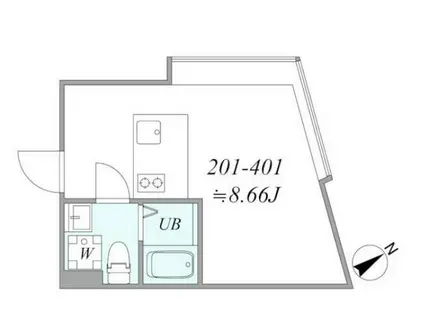 TRIAS513(ワンルーム/2階)の間取り写真