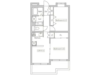 PLENDY-HILLS高幡不動(2LDK/3階)の間取り写真