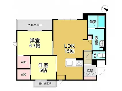 サンビレッジ大和(2LDK/2階)の間取り写真