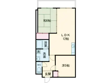 ウエストヒルズ忠岡(2LDK/2階)の間取り写真