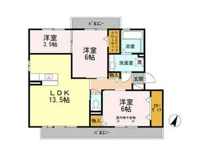 アーク小野(2SLDK/2階)の間取り写真