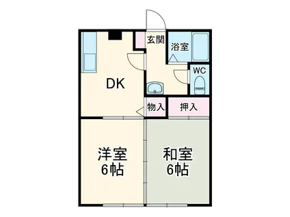 グランドール戸塚2B(2DK/2階)の間取り写真