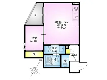 REGALEST 柏泉町(1LDK/1階)の間取り写真