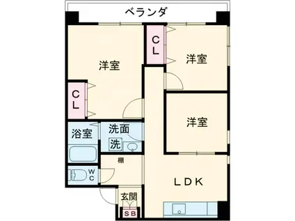 メゾンなかほど(3LDK/4階)の間取り写真