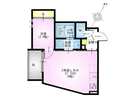 REGALEST 柏泉町(1LDK/3階)の間取り写真
