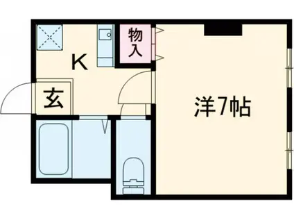 山陰本線 花園駅(京都) 徒歩9分 4階建 築58年(1K/3階)の間取り写真