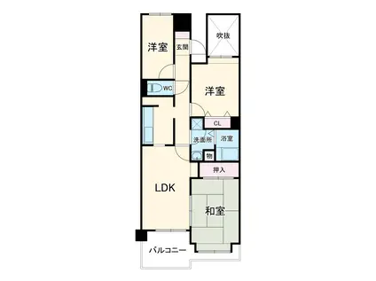 ライオンズマンション秦野(3LDK/2階)の間取り写真