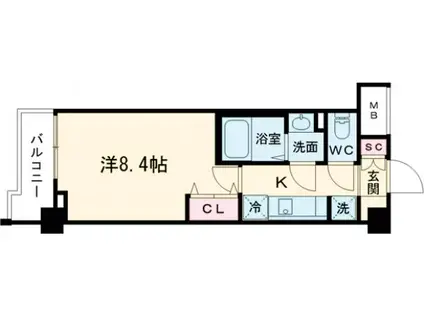 ラフィスタ武蔵関(1K/3階)の間取り写真