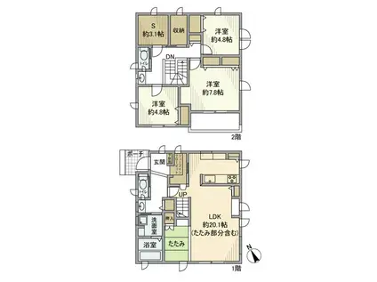 小田急電鉄小田原線 伊勢原駅 徒歩14分 2階建 築5年(3SLDK)の間取り写真