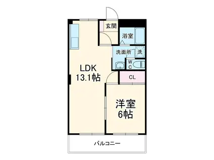 遠州鉄道 助信駅 徒歩24分 2階建 築27年(1SLK/2階)の間取り写真