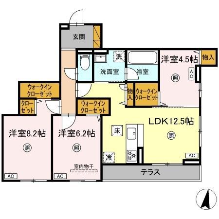 ベルニー太田(3LDK/2階)の間取り写真