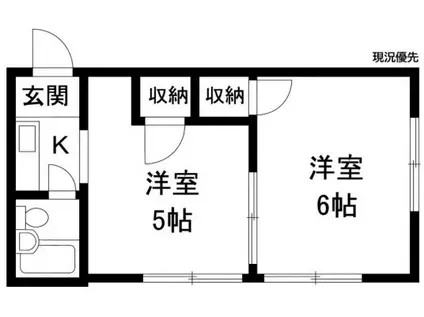 ベルモント池田町(2K/2階)の間取り写真