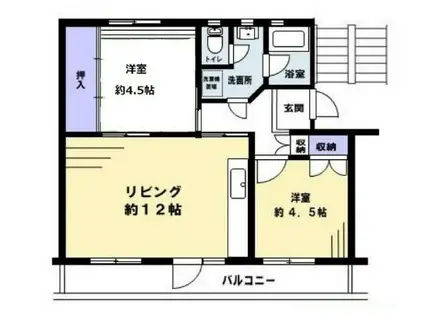 磯辺第一団地20棟(2LDK/4階)の間取り写真