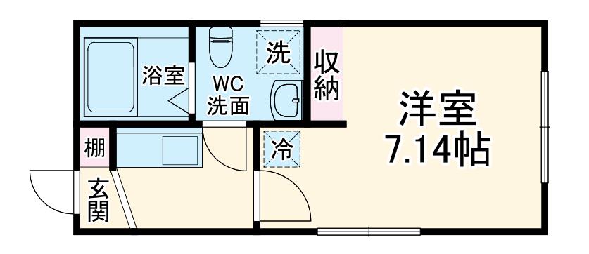 COAST TERRACE Ⅱ 逗子新宿(1K/2階)の間取り写真