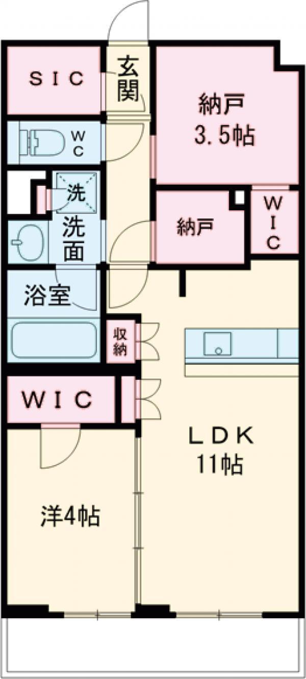 LA PERLA JIYUGAOKAⅡ(1SLDK/-1階)の間取り写真