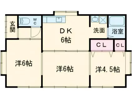上越線 新前橋駅 徒歩44分 1階建 築45年(3DK)の間取り写真
