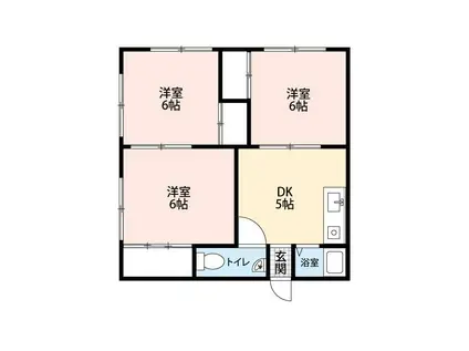 みどり荘(3DK/1階)の間取り写真