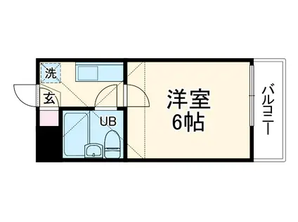 ビーナスフォート(ワンルーム/1階)の間取り写真