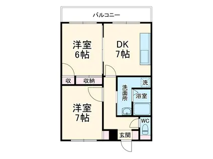 DANDE LION2(2DK/3階)の間取り写真