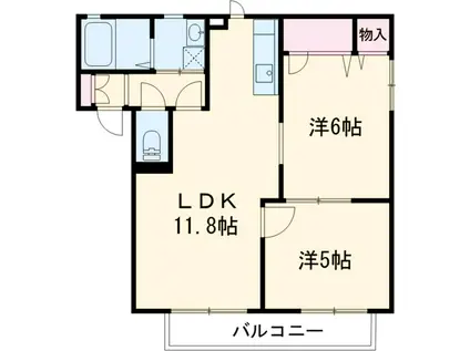 グラン・ドルチェ C棟(2LDK/2階)の間取り写真
