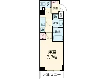 KDXレジデンス桜上水(1K/2階)の間取り写真