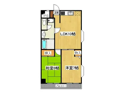 サニーガーデン(2LDK/2階)の間取り写真