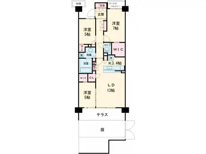 シティハウス吉祥寺北町(3LDK/-1階)の間取り写真