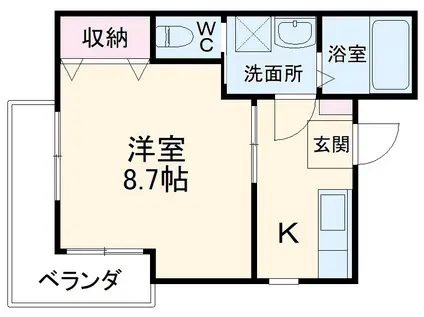 ウェーブハウス(1K/1階)の間取り写真
