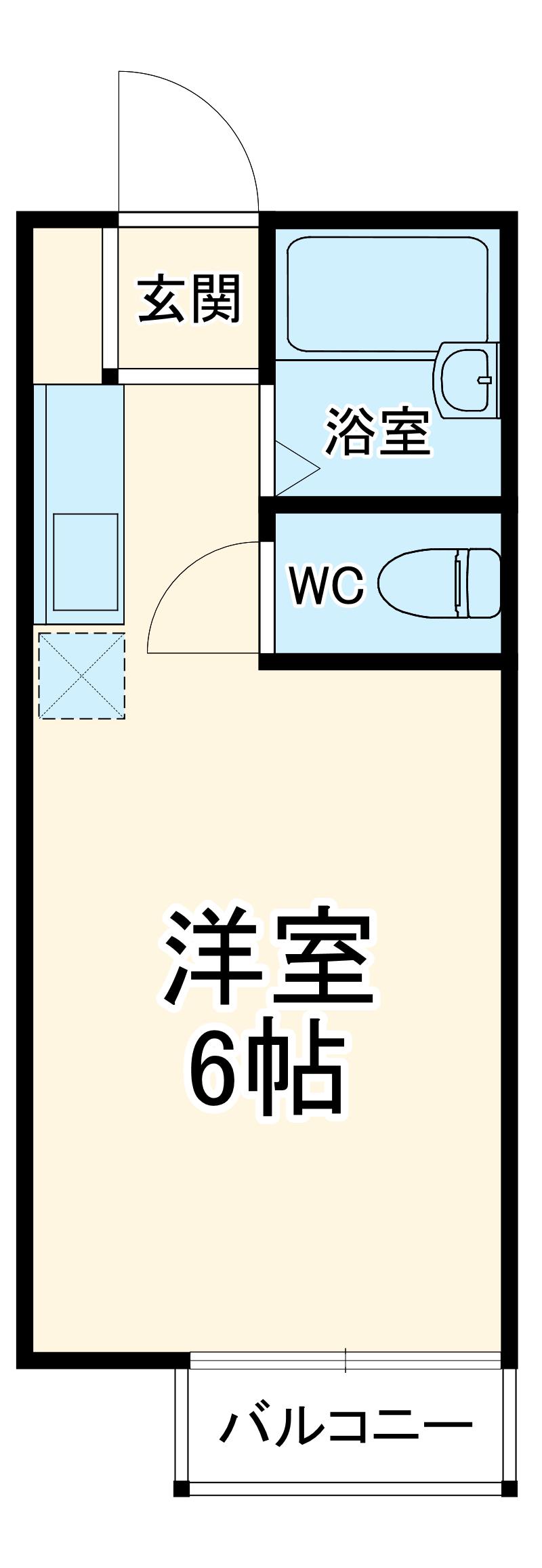 スマートハイツ金沢八景(ワンルーム/2階)の間取り写真