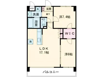 アプリカーレ練馬(2LDK/3階)の間取り写真