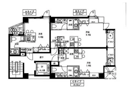 ジーエスグランド高尾(ワンルーム/3階)の間取り写真