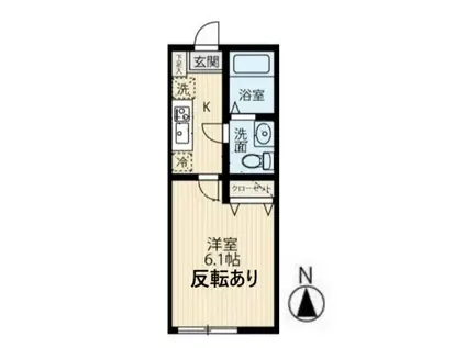 オアシス(1K/1階)の間取り写真