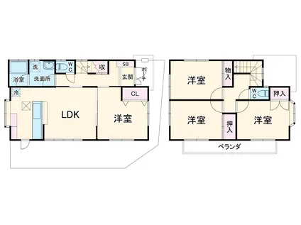 小田急電鉄小田原線 渋沢駅 徒歩28分 2階建 築33年(4LDK)の間取り写真