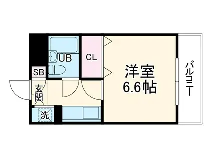 アーバンツリーラムウト36(1K/4階)の間取り写真