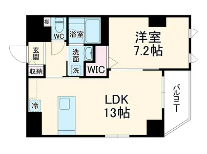 CALM KAWASAKI(1LDK/1階)の間取り写真