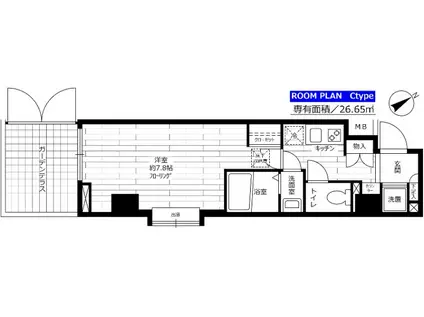 ステージファースト八王子(1K/1階)の間取り写真