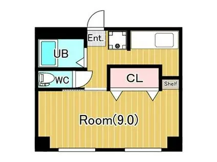 ジーライズ西八王子(1K/1階)の間取り写真