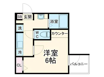 K-TERRACE WARABI(1K/1階)の間取り写真