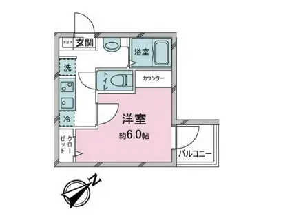 K-TERRACE WARABI(1K/2階)の間取り写真