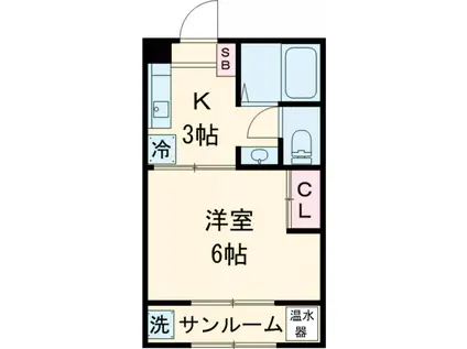 第2SSビル クレイン(1K/2階)の間取り写真