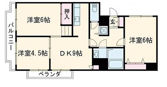 メゾンエスユー(3LDK/4階)の間取り写真