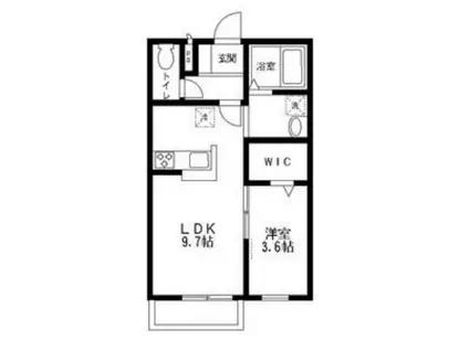 クレール善行(1LDK/2階)の間取り写真