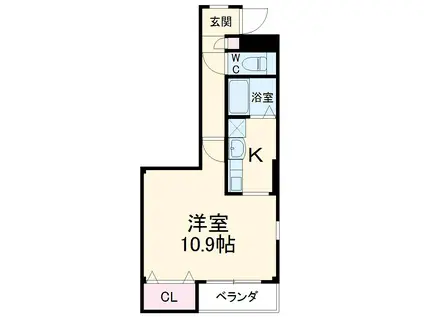 エミネンス・フローラM(1K/1階)の間取り写真