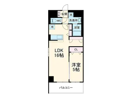 リベラ マーロⅢ(1LDK/5階)の間取り写真